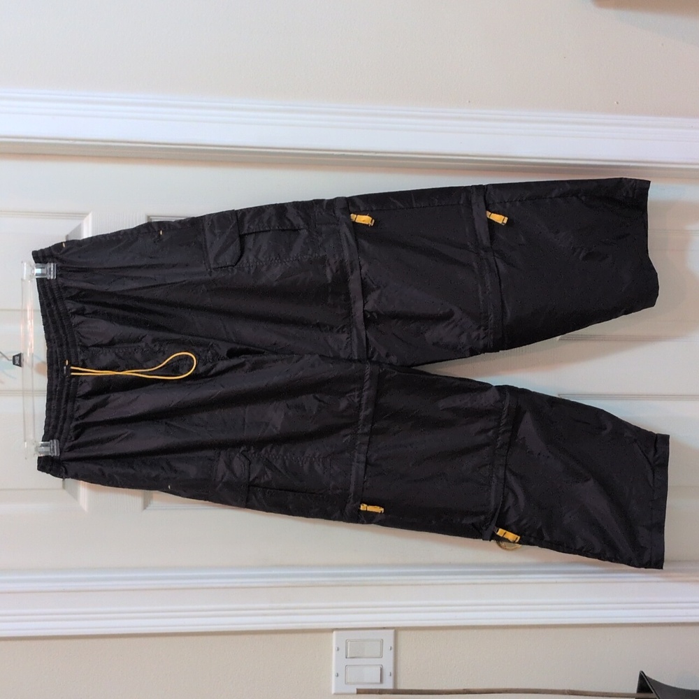 Athletic Works Men's Black w/Gold Trim Adjustable Rain Pants Size XL